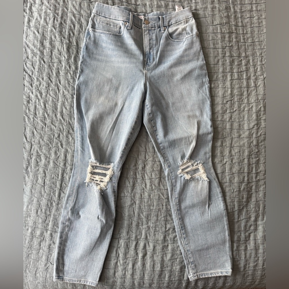Good American distressed skinny jeans